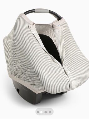 Little Unicorn Grey Striped Cotton Muslin Baby Car Seat Cover